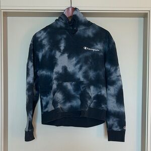 Champion Gray and Black Tie-Dye Hoodie
